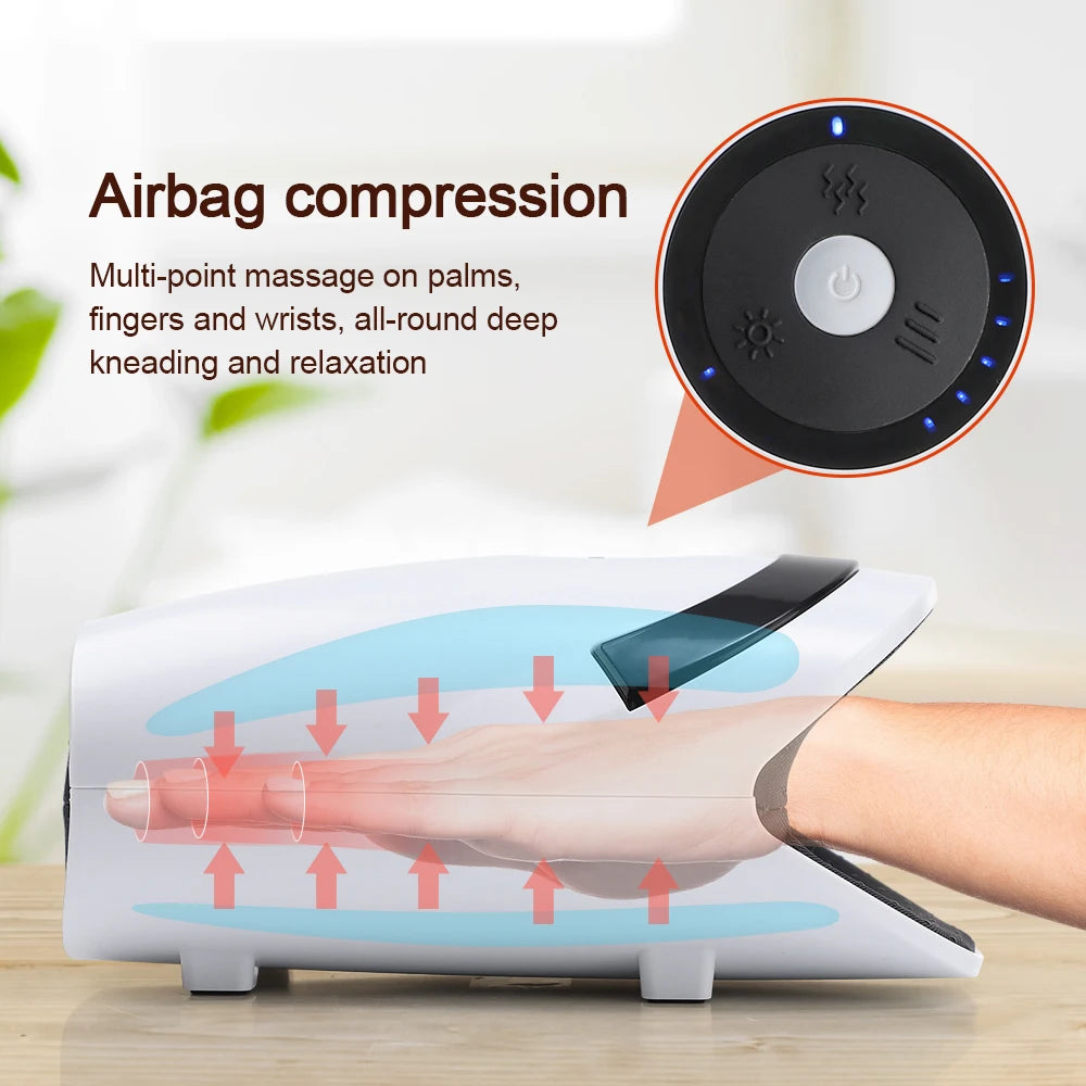 Massageador Inteligente de Mãos Hailicare - Pressão de Ar e Compressão Térmica para Alívio Muscular
