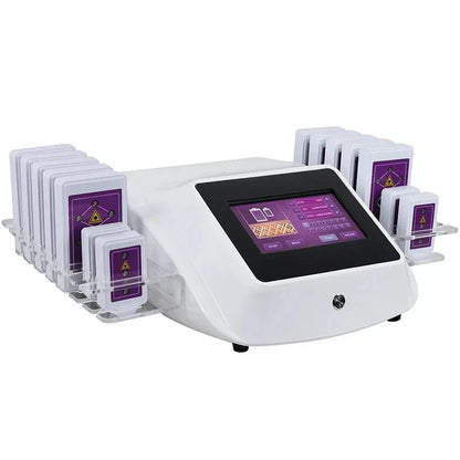 Máquina Laser Profissional Redução de Gordura - Equipamento Anticelulite com 14 Almofadas