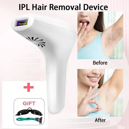 Depilador IPL Profissional Permanente - Remoção Pelos Corpo Inteiro Casa Mulheres 900.000 Flashes
