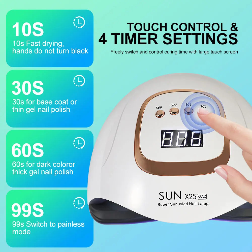 SUN X25MAX 81LED Lâmpada UV para Secagem de Unhas Cura Rápida Todo Verniz Gel para Unhas Secador de Luz UV Profissional Potente Salão de Manicure
