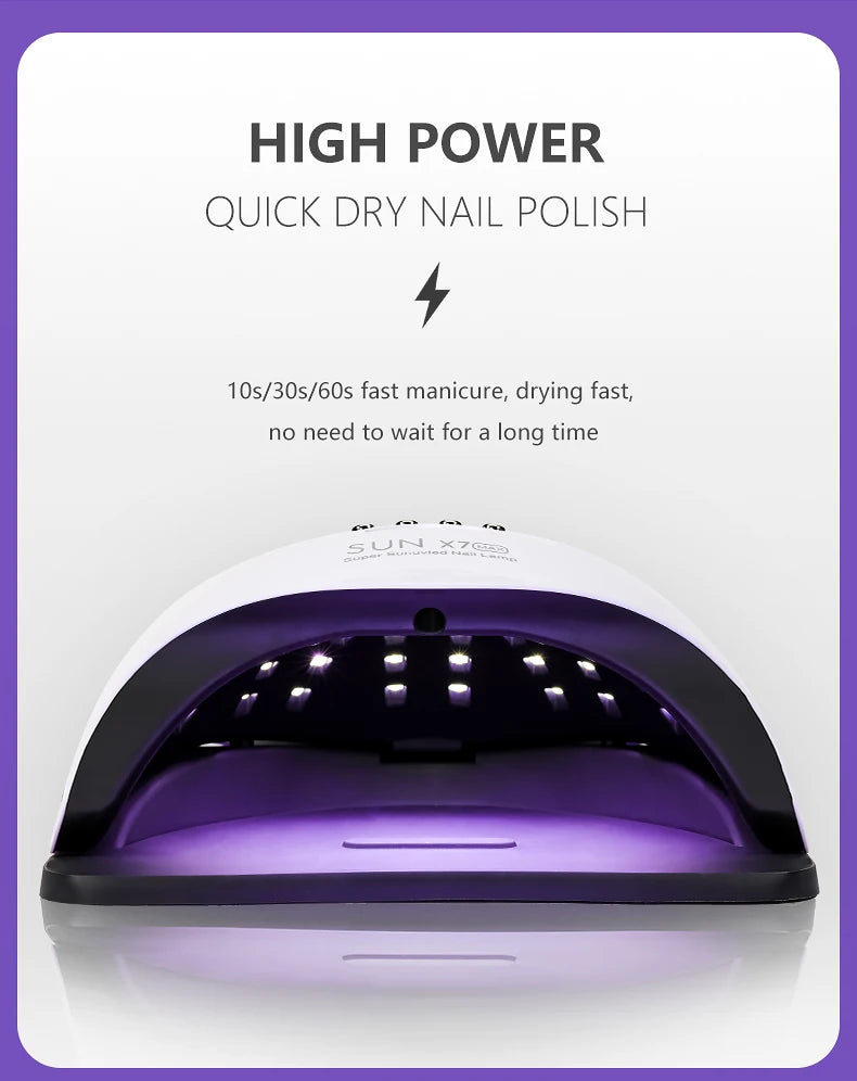 66 Contas da Lâmpada Fonte de Luz Dupla Lâmpada para Unhas,Secador de Unhas UV de Alta Potência para Todo Verniz Gel de Unhas, Luz de Fototerapia LED para Unhas de Salão