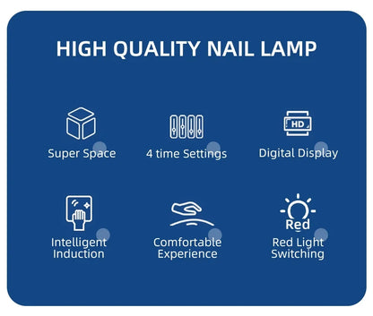 140 Contas Lâmpada Profissional UV LED para Unhas 480W Lâmpada de Cura Rápida de Verniz Gel com Tela de Display LCD Sensor Inteligente