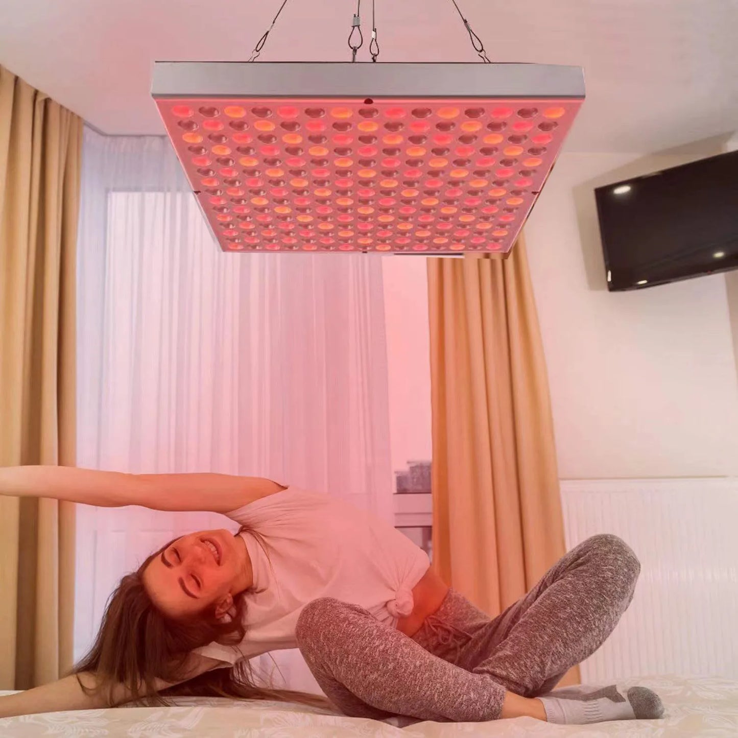Painel LED Vermelho Fototerapia 660nm/850nm - Lâmpada Aquecimento Fisioterapia Doméstica 45W