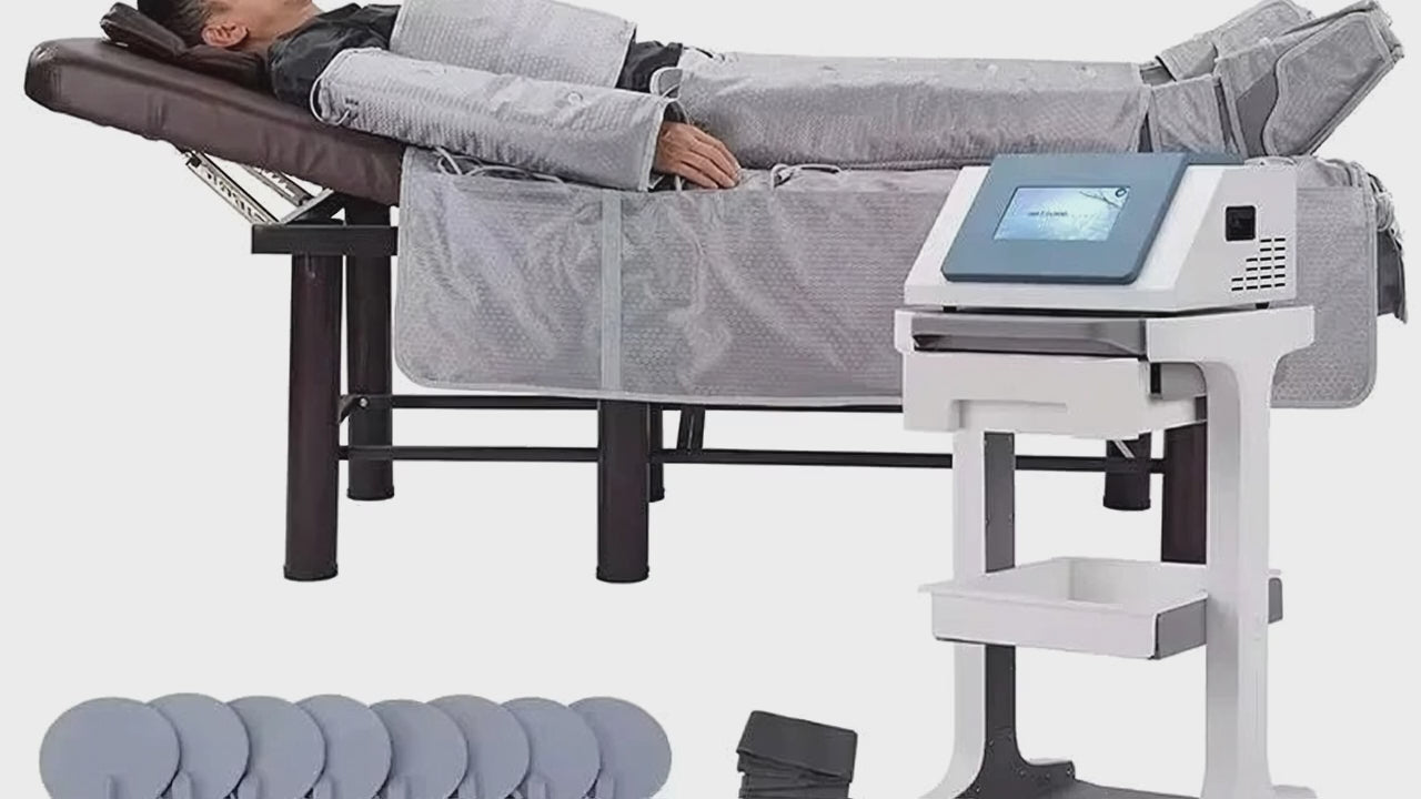 Presoterapia 3 em 1 - Drenagem Linfática Infravermelho com Manta Sauna Corporal